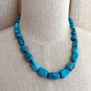 Jay King DTR Turquoise Nugget Necklace 925 Sterling Silver Mine Finds 17.5"-21"